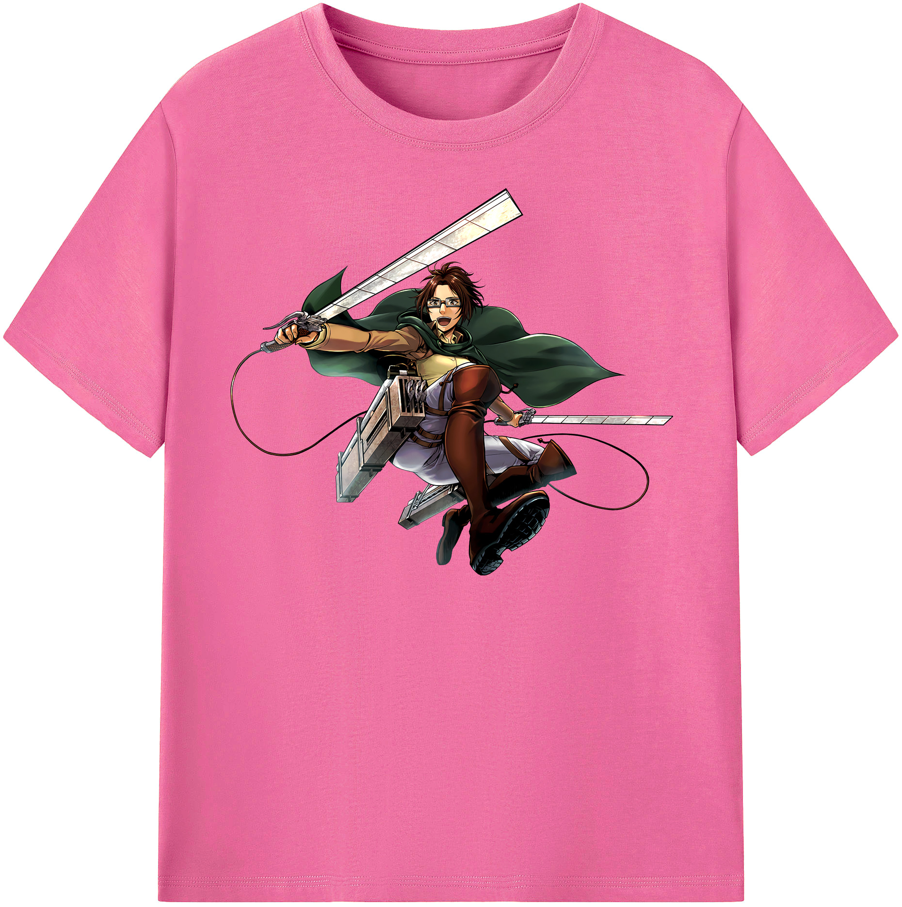 （画像用） 進撃の巨人 ハンジ·ゾエ Attack on Titan Hanji Zoe レディースカジュアルプリントTシャツ（綿100％）